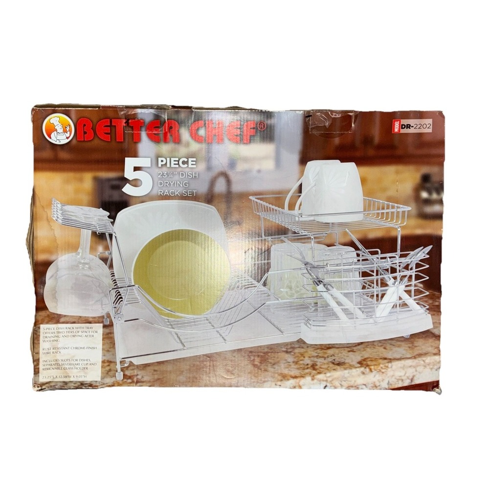 Better Chef Dish Rack‎ Two Tier 5 Piece 23 1/4" Rust Resistant  Chrome Finish